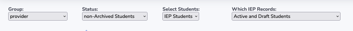 main menu provider selectors